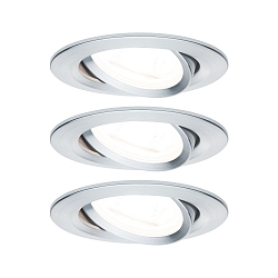 Lumi�re encastr�e NOVA LED rond, pivotant, lot de 3 GU10 IP23, aluminium  19,5W 460lm 2700K 38� 38� CRI >80