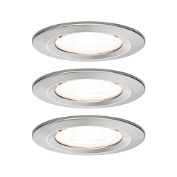 Lumi�re encastr�e NOVA LED rond, rigide, lot de 3 GU10 IP44, fer bross�  19,5W 460lm 2700K 38� 38� CRI >80