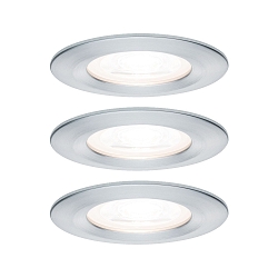 Lumi�re encastr�e NOVA LED rond, rigide, lot de 3 GU10 IP44, aluminium  460lm 2700K 38� 38� CRI >80