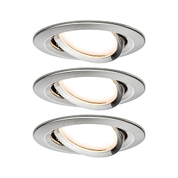 Lumi�re encastr�e NOVA COIN LED rond, pivotant, lot de 3 IP23, fer bross�  19,5W 460lm 2700K 100� 100� CRI >80