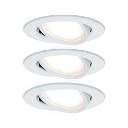 Lumi�re encastr�e NOVA COIN LED rond, pivotant, lot de 3 IP23, blanc mat  19,5W 460lm 2700K 100� 100� CRI >80