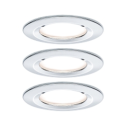 Lumi�re encastr�e NOVA COIN LED rond, rigide, lot de 3 IP44, chrome  460lm 2700K 100� 100� CRI >80