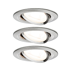 Lumi�re encastr�e NOVA LED rond, pivotant, lot de 3 GU10 IP23, fer bross� gradable 460lm 2700K 38� 38� CRI >80