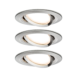 Lumi�re encastr�e NOVA COIN LED rond, pivotant, lot de 3 Coin IP23, fer bross� gradable 19,5W 460lm 2700K 100� 100� CRI >80