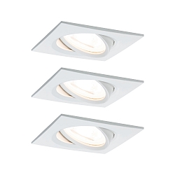 recessed luminaire NOVA COIN LED square, swivelling, set of 3 Coin IP23, white matt dimmable 19