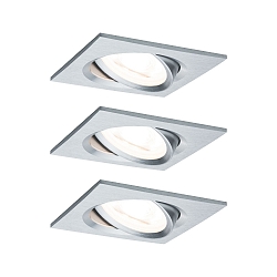 recessed luminaire NOVA COIN LED square, swivelling, set of 3 Coin IP23, aluminium dimmable 19