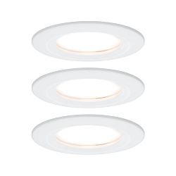 Lumi�re encastr�e NOVA COIN LED rond, rigide, lot de 3 Coin IP44, blanc mat gradable 19,5W 460lm 2700K 100� 100� CRI >80