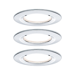 Lumi�re encastr�e NOVA COIN LED rond, rigide, lot de 3 Coin IP44, chrome gradable 19,5W 460lm 2700K 100� 100� CRI >80