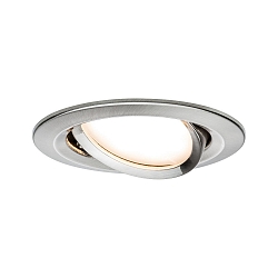 Lumière encastrée NOVA PLUS COIN rond, pivotant IP23, fer brossé gradable 6,8W 2.700K
