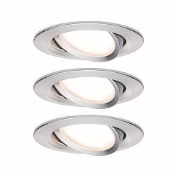Lumière encastrée NOVA PLUS COIN rond, lot de 3 IP23, blanc mat gradable 3x6,8W 2.700K