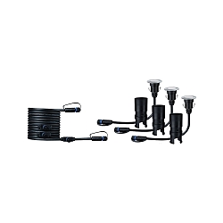 Paulmann Plug&Shine set of 3 Floor recessed luminaire Floor Mini IP65 3x2,5W 55mm silver, 3000K set of 3