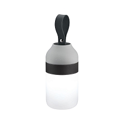 Lampe de table CLUTCH rond, contrôlable par Bluetooth, avec fonction de charge USB IP44, gris gradable