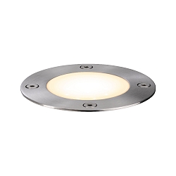 floor recessed luminaire LED PLUG&SHINE FLOOR round IP65, stainless steel dimmable