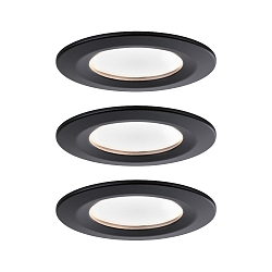 Lumi�re encastr�e NOVA COIN LED rond, rigide, lot de 3 Coin IP44, noir mat gradable 11W 460lm 2700K 100� 100� CRI >80
