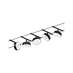Syst�me de corde LED WIRE SYSTEMS CORDUO CIRCLE rond, lot de 5, commutable IP20, chrome, noir mat 