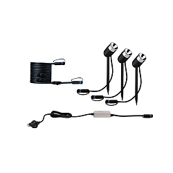 Lampe � broche PIKE SPOT PLUG & SHINE CH lot de 3 IP65, anthrazit 