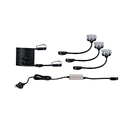 Projecteur encastr� FLOOR PLUG & SHINE CH lot de 3 IP67, argent 