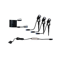 Lampe � broche SPOT PLUG & SHINE CH lot de 3 IP65, noir 
