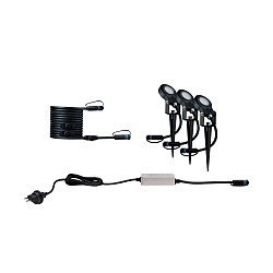 Lampe � broche STING PLUG & SHINE CH lot de 3 IP67, anthrazit 