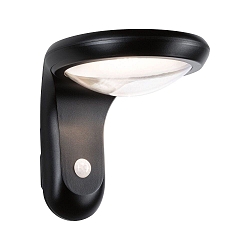 solar wall luminaire DISKOLA PIR with sensor IP44, anthracite, transparent 