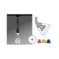Luminaire � suspension URAIL DECOSYSTEMS sans abat-jour E14, noir mat, blanche gradable