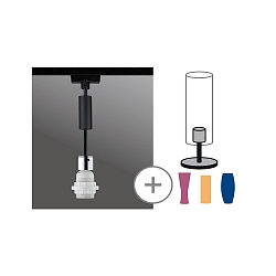 Luminaire � suspension URAIL 2EASY BASIC sans abat-jour E27, chrome, noir mat, blanche gradable