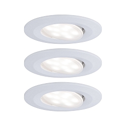 Plafonnier encastr� CALLA IP65 pivotant, lot de 3 IP65, blanc mat 