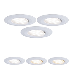 Plafonnier encastr� CALLA IP65 pivotant, CCT Switch, lot de 3 IP65, blanc mat 