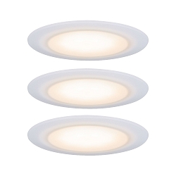 Lumi�re encastr�e SUON DIM-TO-WARM Dim-To-Warm, lot de 3 IP44, satin, blanche gradable 480lm 2000K