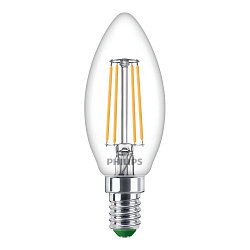Ampoule à filament forme bougie MASTER LEDCANDLEND2.3-40W E14 827 B35CL GUE commutable C35 clair E14 2