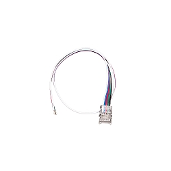 C�ble de connexion plat, avec prise de courant, 2 p�les, multicolore