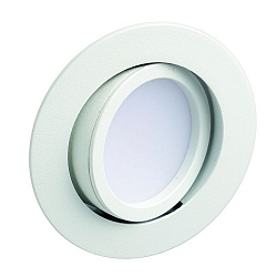 Lumi�re encastr�e SANYA AC LED rond, pivotant IP40, satin�, blanc mat  6W 526lm 3000K 80� 80� CRI 80-89