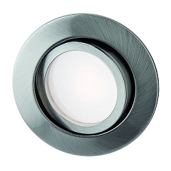 Lumi�re encastr�e SANYA AC LED rond, pivotant IP40, aluminium mat, satin�  6W 500lm 2700K 80� 80� CRI 80-89