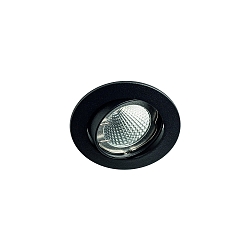 Plafonnier encastr� MR16 pivotant IP20, couvert de poudre, noir