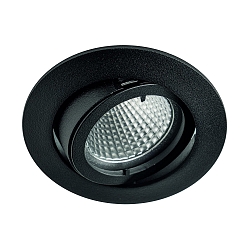 Downlight MR16 rond, pivotant IP20, noir mat
