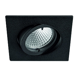 Downlight QUADRO angulaire, pivotant IP20, couvert de poudre, noir mat
