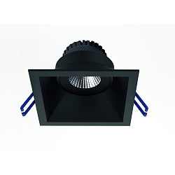 Lumière encastrée TOM SQUARE(EMPTY CASE FOR LED MODULE Ø5CM) angulaire, pivotant, sans monture IP20, noir mat gradable