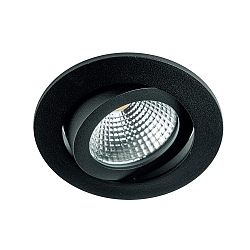 Downlight TALU Plug&Play rond, pivotant IP20, noir mat gradable