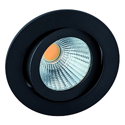 Lumière encastrée TALU Dim-To-Warm IP20, noir brillant gradable 7W 504lm 3000 | 2300K CRI 90-100