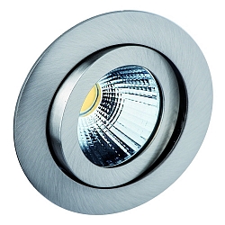 LED Recessed spot, 7W, 40°, 2300-3000K, 350mA, CRI90, IP20, without converter, with disc, iron brushed