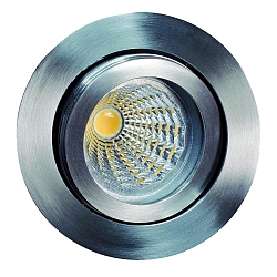Lumière encastrée TULKA rond, pivotant IP20, acier inoxydable, scintillant