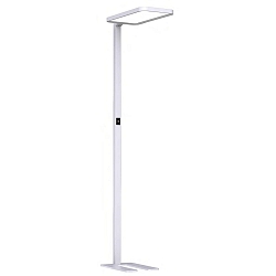 Lampadaire BRONWE direct / indirect, UGR < 19, avec variateur tactile IP20, aluminium blanc gradable