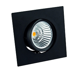 Plafonnier encastré BAN COB pivotant, carré, courant constant IP40, noir gradable