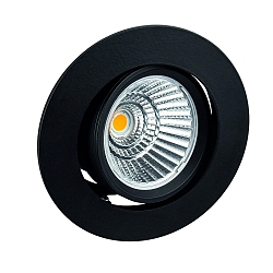 recessed luminaire BAN COB round, swivelling, current constant IP40, black dimmable 7W 620lm 2700K 40° CRI 90-100