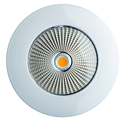 Plafonnier encastr� CALINA COB rond, rigide IP54, transparent, blanche, laqu�