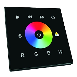 Ecran tactile 1 ZONE RGBW DMX TOUCH GLASS 4 canaux, Sortie du signal de commande DMX, noir