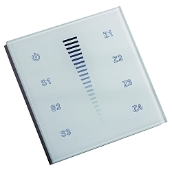 Ecran tactile 4 ZONES SINGLE COLOUR DMX TOUCH GLASS 4 canaux, Sortie du signal de commande DMX, blanche