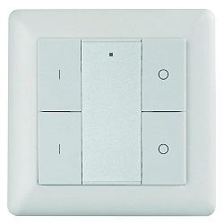 Interrupteur mural radio 2 ZONE RF SINGLE COLOUR 2 canaux, avec sortie de signal de commande radio (RF), blanche