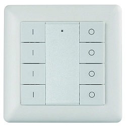 Interrupteur mural radio 4 ZONE RF SINGLE COLOUR 4 canaux, avec sortie de signal de commande radio (RF), blanche