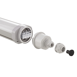 damp-proof luminaire TRICOLOUR IP65, white 